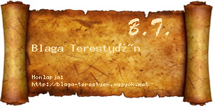 Blaga Terestyén névjegykártya